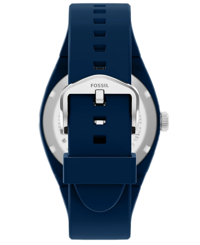 Fossil Men's Everett Three-Hand Navy Silicone Watch 42mm
