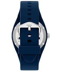 Fossil Men's Everett Three-Hand Navy Silicone Watch 42mm
