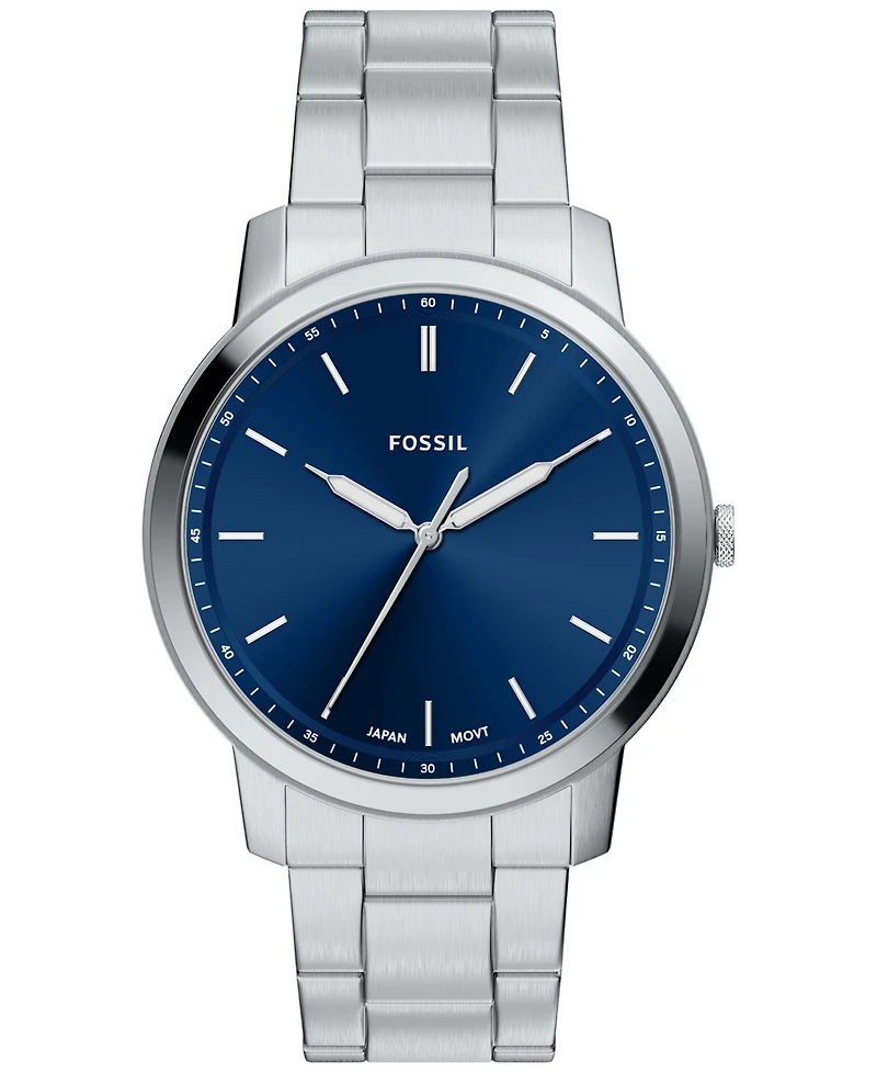 Fossil Men's Minimalist Three-Hand Stainless Steel Watch 44mm