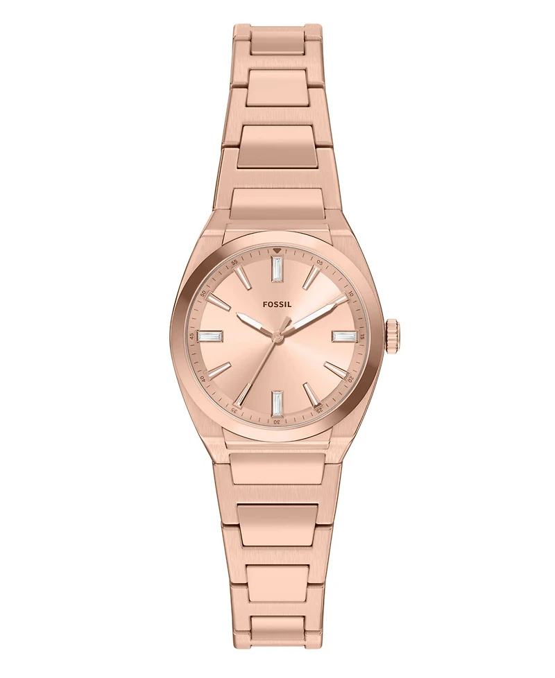 Fossil Women's Everett Three-Hand Rose Gold-Tone Stainless Steel Watch 27mm