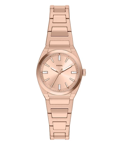 Fossil Women's Everett Three-Hand Rose Gold-Tone Stainless Steel Watch 27mm