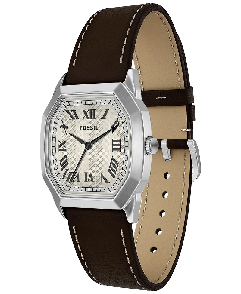 Fossil Men's Harlow Three-Hand Brown Leather Watch 33mm