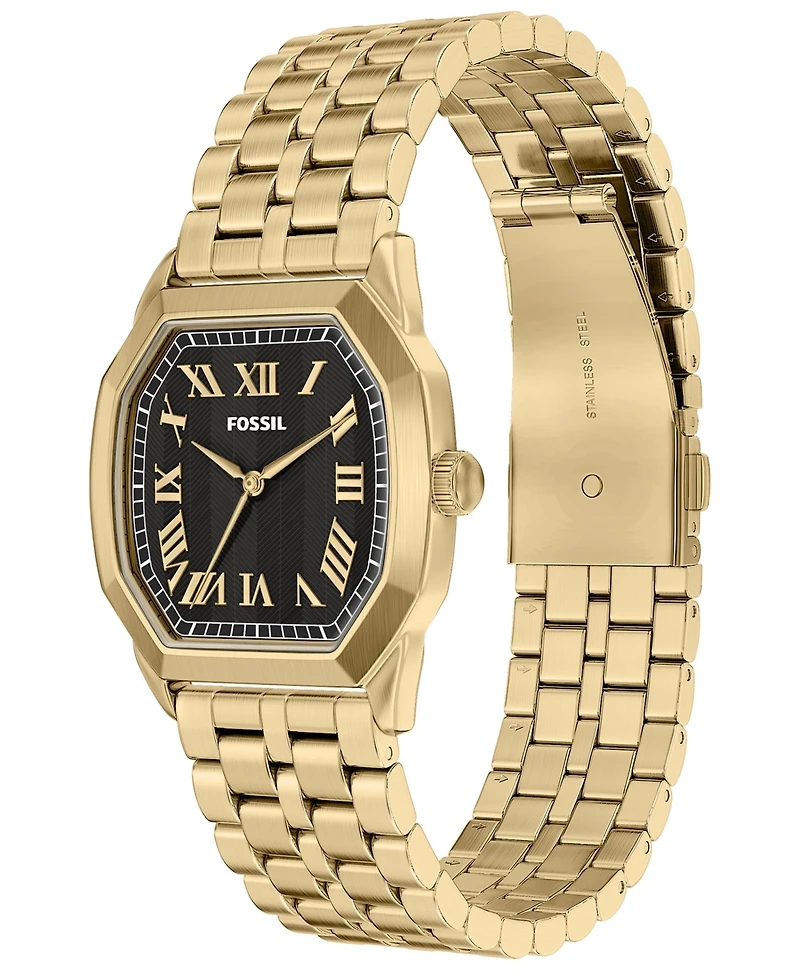 Fossil Men's Harlow Three-Hand Gold-Tone Stainless Steel Watch 33mm
