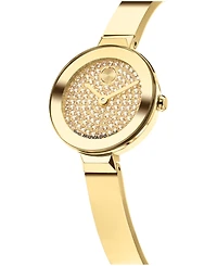Movado Women's Bold Bangle Mini Swiss Quartz Ionic Plated Light Yellow Gold Steel Watch 22.50mm