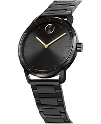Movado Men's Bold Echo Swiss Quartz Ionic Plated Black Stainless Steel Watch 40mm