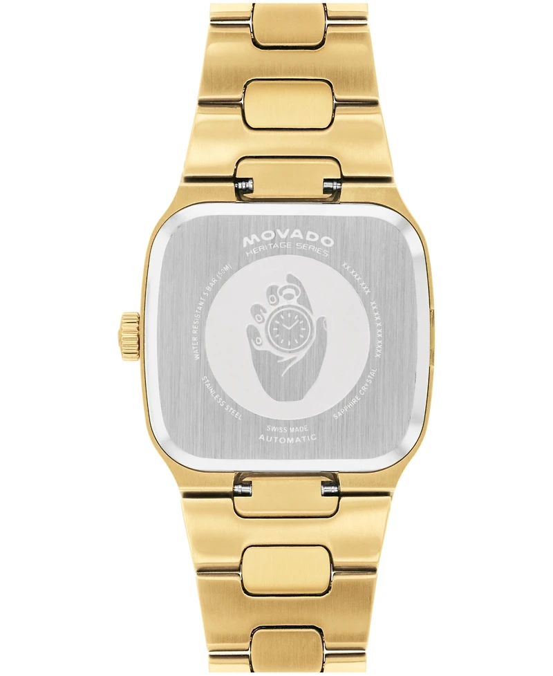 Movado Men's Tempomatic Swiss Automatic Ionic Plated Light Yellow Gold Steel Watch 37mm