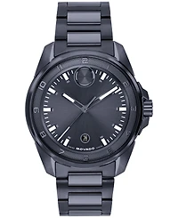 Movado Men's Bold Verso S Swiss Quartz Stainless Steel Ionic Plated Blue Steel Watch 34mm