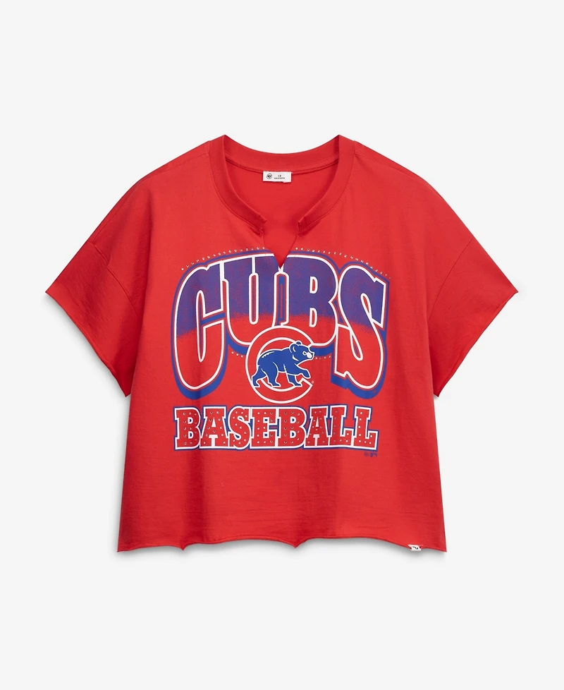 '47 Brand Women's Red Chicago Cubs Plus Win Big Oversized Notch-Neck T-Shirt