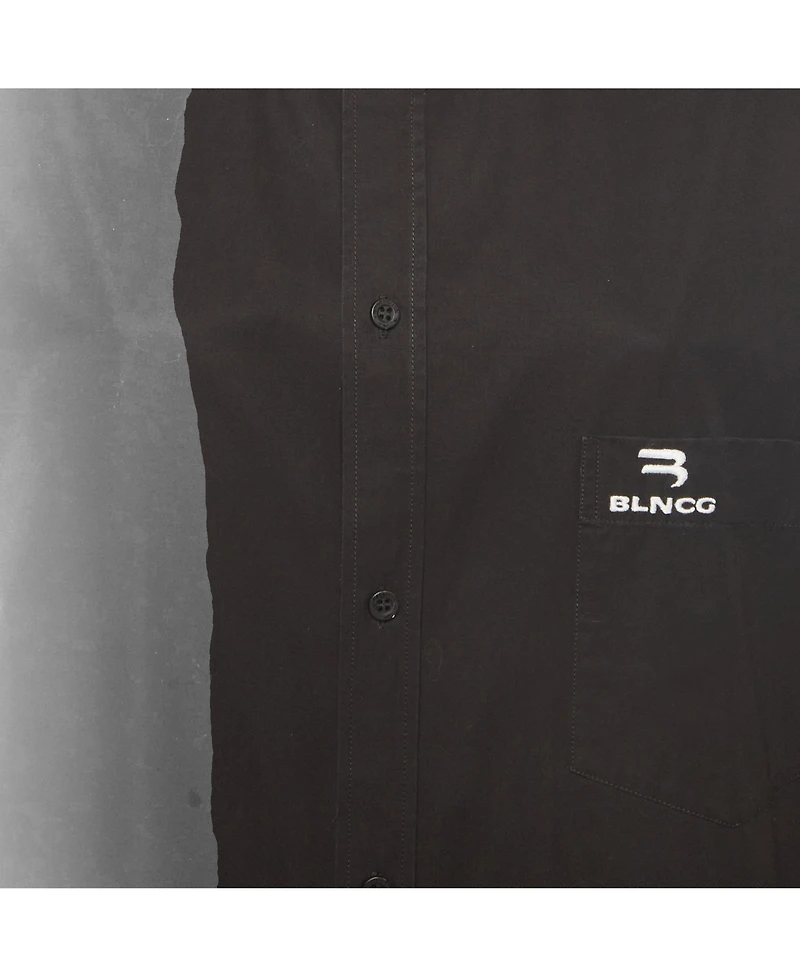 Pre-Owned Balenciaga Women's Oversized Logo-Embroidered Cotton Button-Down Shirt