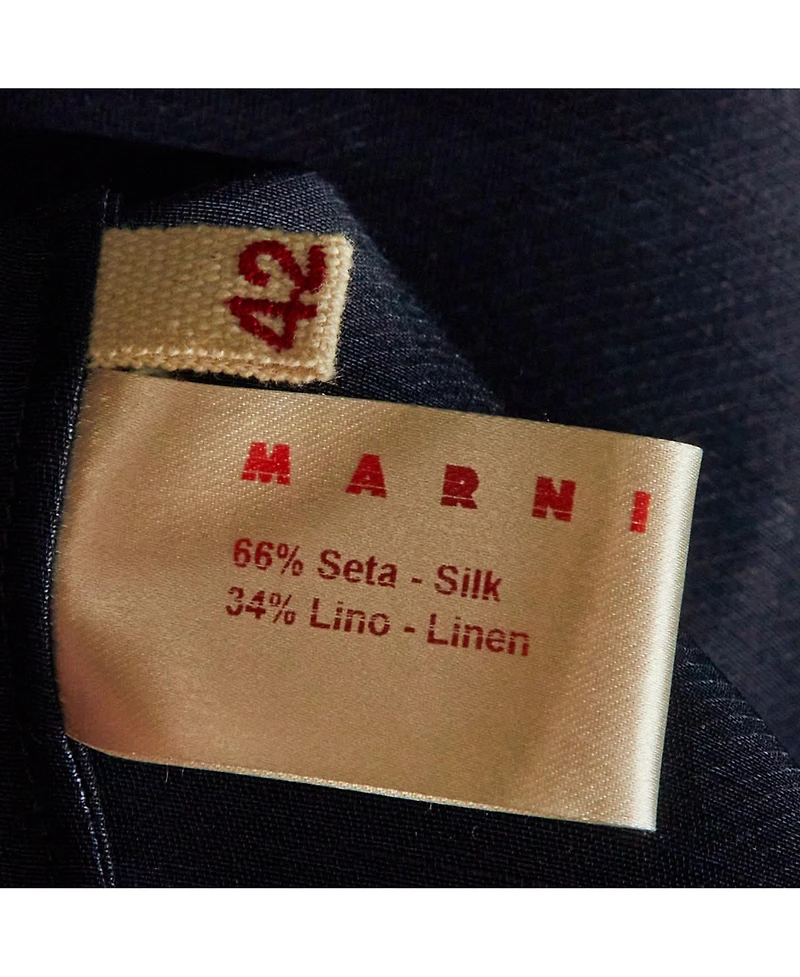 Pre-Owned Marni Women's Embellished Detail Silk and Linen Open Jacket