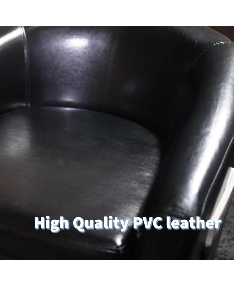 gaomon Accent Barrel Chairs Living Room Chairs Faux Leather Upholstered Club Armchairs with Soft Padded Seat for Bedroom Reading Waiting Room