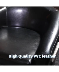 gaomon Accent Barrel Chairs Living Room Chairs Faux Leather Upholstered Club Armchairs with Soft Padded Seat for Bedroom Reading Waiting Room