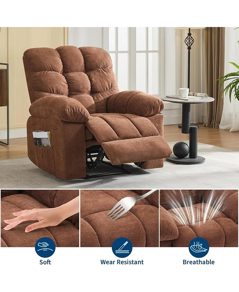 gaomon Recliner Chair, Wide Rocker Chair, Rocking Chair with Massage and Heat