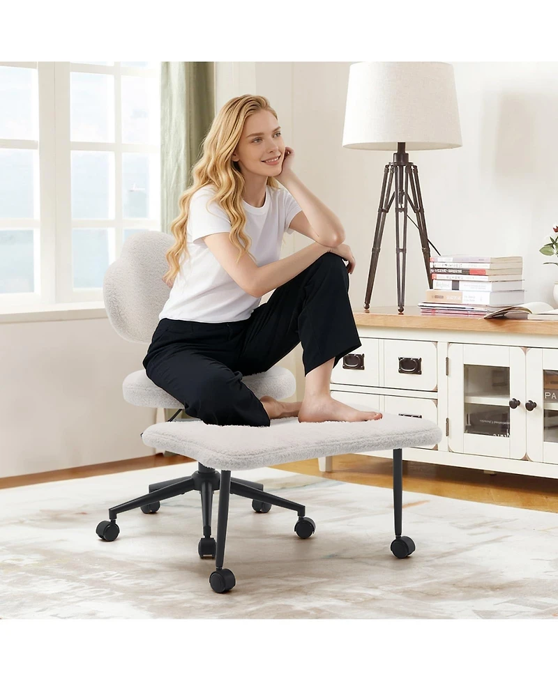 gaomon 360degree(s) Swivel Meditation Kneeling Chair with Wheels, Cross Legged Office Chair