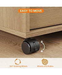 gaomon 3-Drawer File Cabinet, Rolling Storage Cabinet with Shelf for Dining Room, Office