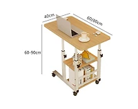 gaomon Adjustable Height C Table with Wheels, Overbed Table with Storage Shelves