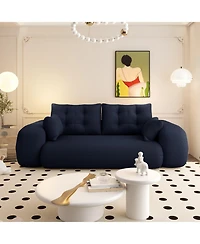 Clihome 78.7" Folding Sleeper, 3-in-1 Convertible Sofa Bed - Teddy Velvet Floor