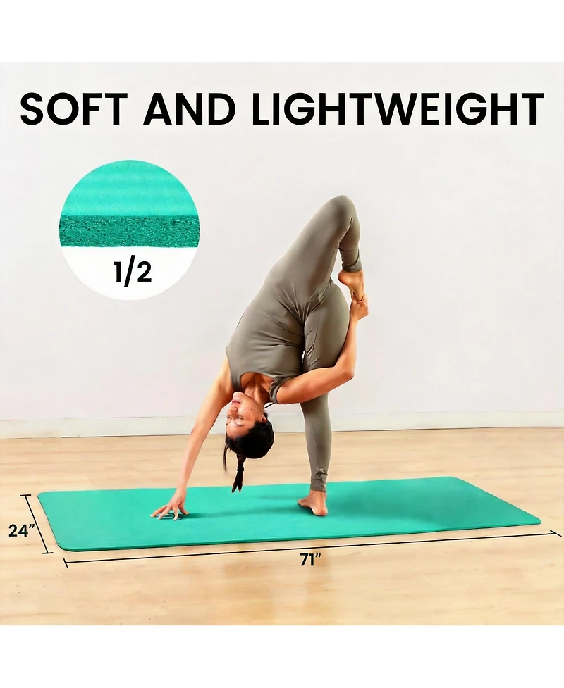 Aofar Yoga Mat Thick High Density Exercise Carrying Strap