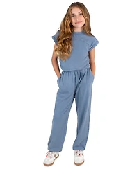 Tween Diva Girls' 7-12 Washed Jersey Knit Crossover T-Shirt and Jogger Pants, 2-Piece Set