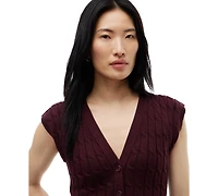 Tommy Hilfiger Women's Cable Knit V-Neck Cap-Sleeve Cardigan
