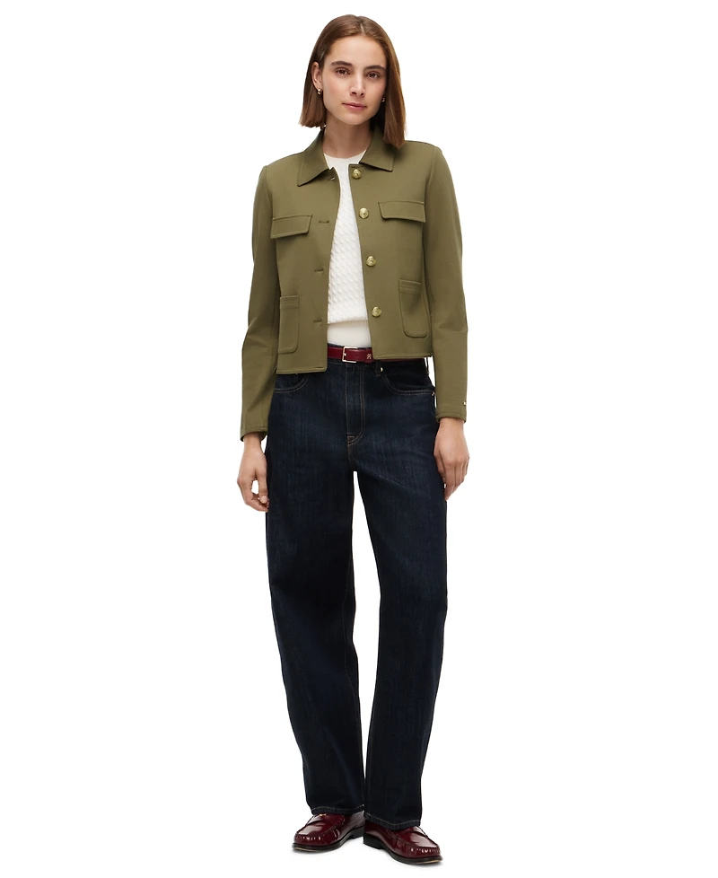 Tommy Hilfiger Women's Ponte Knit Band Collar Jacket