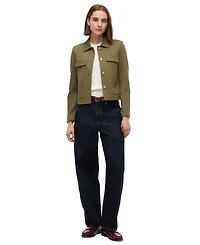 Tommy Hilfiger Women's Ponte Knit Band Collar Jacket