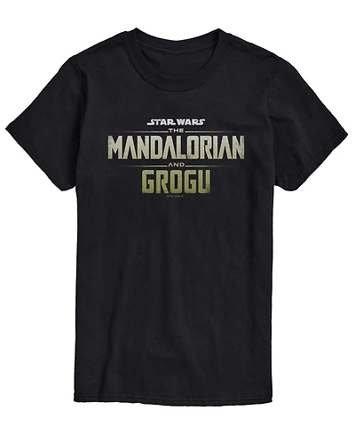 Airwaves Men's The Mandalorian & Grogu Logo Vintage Faded Graphic T-Shirt