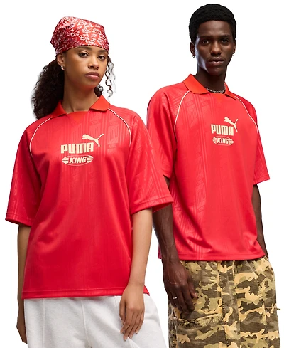 Puma Men's King Football Boot Ribbed Collar Graphic Jersey T-Shirt