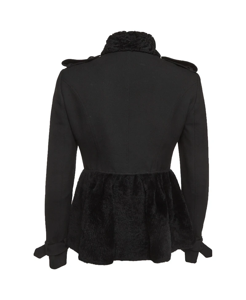 Pre-Owned Burberry Women's Shearling And Crepe Short Coat