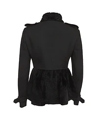 Pre-Owned Burberry Women's Shearling And Crepe Short Coat
