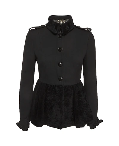 Pre-Owned Burberry Women's Shearling And Crepe Short Coat