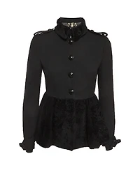 Pre-Owned Burberry Women's Shearling And Crepe Short Coat