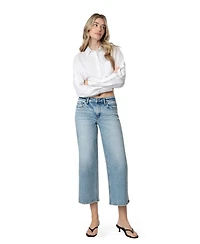 Vervet Women's Low Rise Tinted Crop Wide Leg Jeans