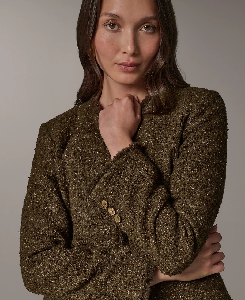 Donna Karan New York Women's Open-Front Fring Jacket