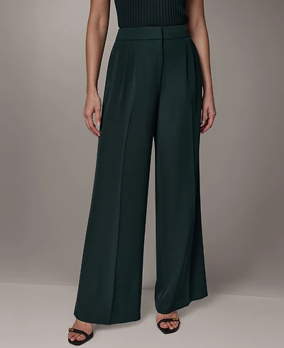 Donna Karan New York Women's Mid-Rise Wide-Leg Pants