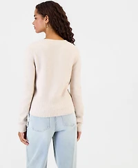 Hooked Up by Iot Juniors' Surplice Long-Sleeve V-Neck Wrap Sweater