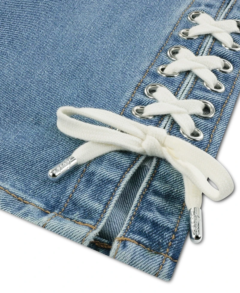 Levi's Girls' 7-16 Lace Up High Rise Straight Jeans