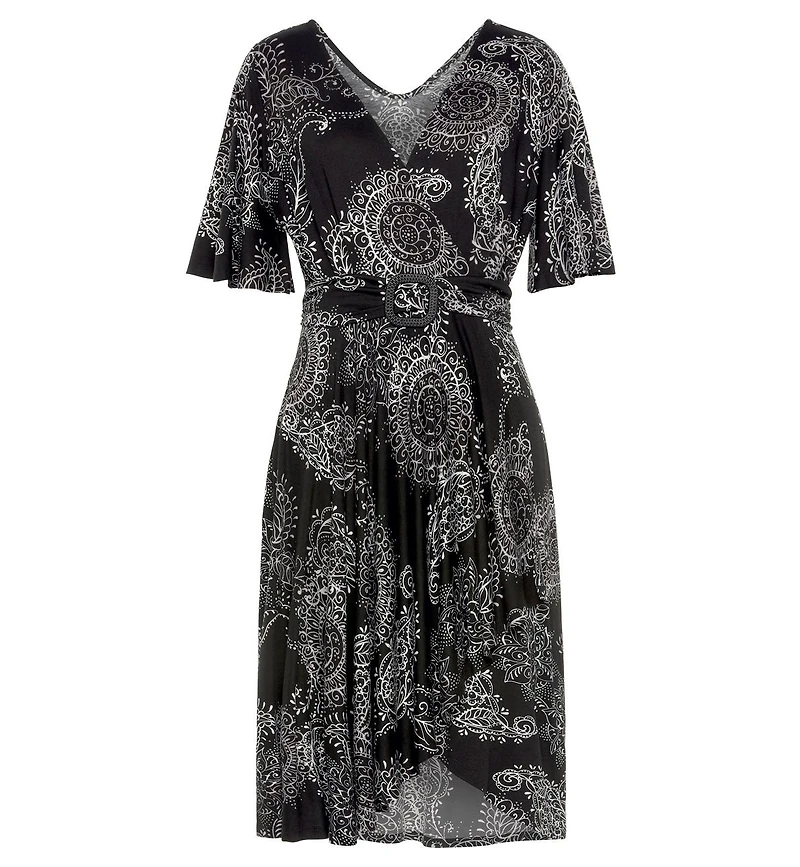 Lascana Women's Belted Asymmetrical Dress
