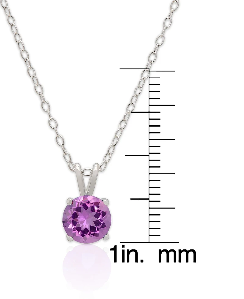 Macy's Simulated Citrine Solitaire Round Pendant Necklace with Matching Stud Earrings 2-Piece Set