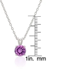 Macy's Simulated Citrine Solitaire Round Pendant Necklace with Matching Stud Earrings 2-Piece Set