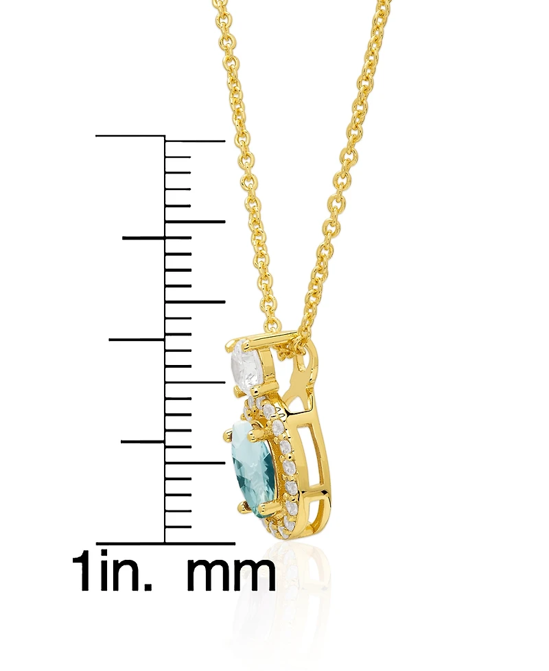 Macy's Simulated Cubic Zirconia Oval Pendant Necklace with Matching Earrings 2-Piece Set