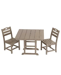 Clihome 3-Piece Hdpe Patio Dining Bistro Set - Square Table and 2 Chairs