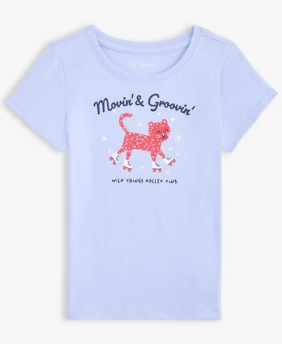 Epic Threads Toddler Girls' 12M-5T Short-Sleeve Groovin' Cat T-Shirt, Macy's Exclusive