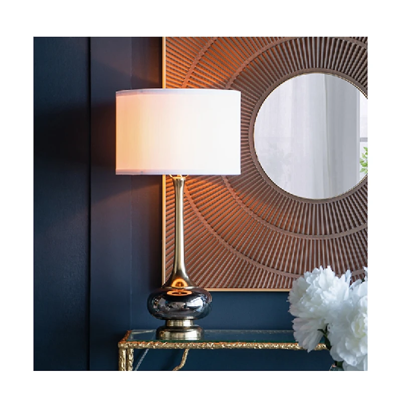 Sofucor 29" Table Lamp with Glass Drum