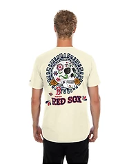 New Era Men's Natural Boston Red Sox Dia de los Muertos Sugar Skull T-Shirt