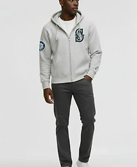 Champion Men's Gray Seattle Mariners Reverse Weave Chenille Full-Zip Hoodie