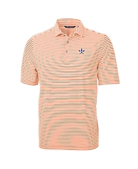 Cutter & Buck Men's Orange Houston Astros Virtue Pique Stripe Polo Shirt