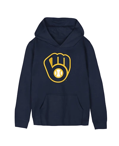 Outerstuff Preschool Navy Milwaukee Brewers Primary Logo Fleece Hoodie