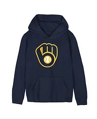 Outerstuff Preschool Navy Milwaukee Brewers Primary Logo Fleece Hoodie