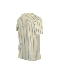 New Era Men's Cream Atlanta Braves Throwback Meshback Pinstripe T-Shirt